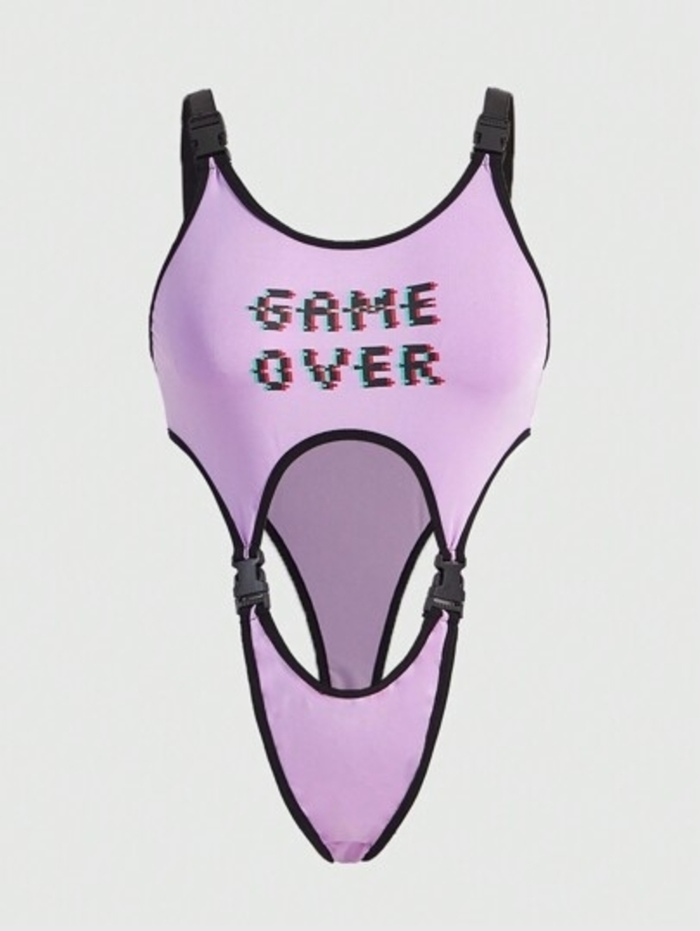 Lilac "GAME OVER" Cutout One-Piece